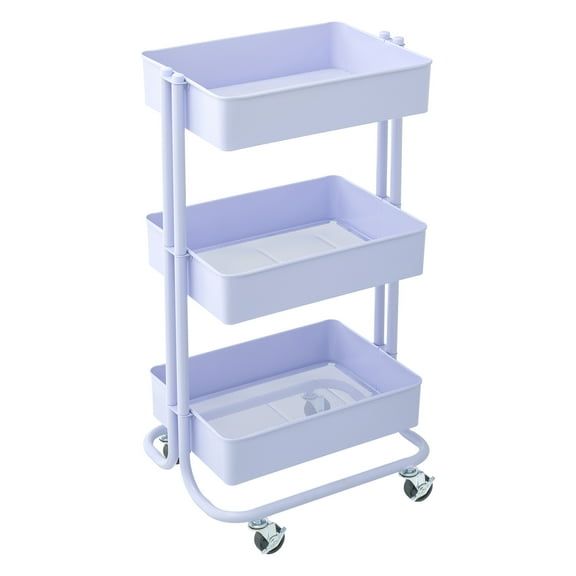 Lexington 3-Tier Rolling Cart by Simply Tidy - Mobile Metal Storage Utility Cart Organizer with Locking Wheels for Craft - Office & Home - 1 Pack