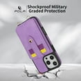 thumbnail image 5 of TECH CIRCLE for iPhone 15 Pro Wallet Case 6.1" 2023, PU Leather Back Cover Case with Stand Function, Built-in Card Slots & Mirror, Portable Lightweight Case with Shoulder Strap & Lanyard, Purple, 5 of 10