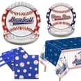 thumbnail image 1 of Suministros para Fiestas de Béisbol para Niños, Decoraciones con Platos y Servilletas, Mantel y Tene, 1 of 7