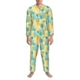 thumbnail image 3 of Fotbe Pineapples1 Pijama de Hombre con Estampado de Manga Larga, Conjunto de 2 Piezas, Ropa de Dormir Suave y Cómoda con Bolsillos-XX-Large, 3 of 7