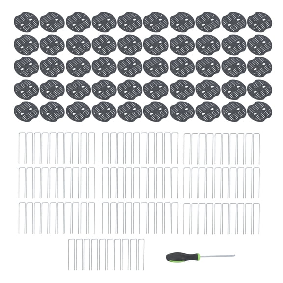 hostic 100Pcs 6" 11Gau Landscape Staples Garden Stakes Galvanized Sod Staples W/Gasket