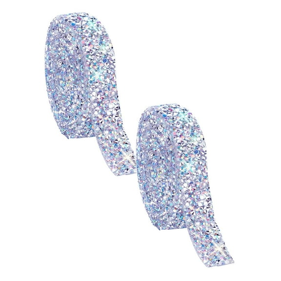 Clearance Handmade tape under $5,Self-Adhesive Crystal Rhinestone Ribbon Resin Diamond Ribbon Glitter Rhinestone Sticker Roll DIY 2PC