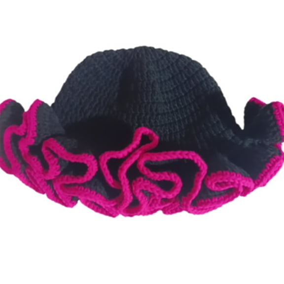 COOLHOOD Crochet Pleated Ruffle Hat Softable Comfortable Hat Adjustable Size Hat for Stylish Women