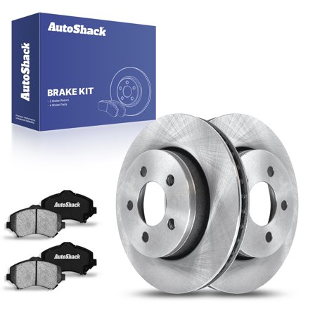 AutoShack 11.65" (296 mm) Front Vented Brake Rotors   Ceramic Brake Pads | Replacement for 2008-2012 Jeep Liberty 2007-2011 Dodge Nitro | 6-PC Brake Kit