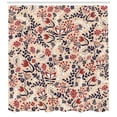 thumbnail image 3 of Ambesonne Floral Shower Curtain, Abstract Blossoms Leaves, 69"Wx84"L, Beige Red White, 3 of 3