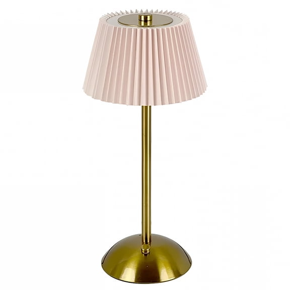 HIBIBUD Cordless Table Lamp Rechargeable Metal Desk Lamp for Bedroom, Pink Bedside Light with 3 Color Modes, Portable Study Lamp for Office and Daily Lighting