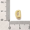 thumbnail image 3 of 20pcs Rack Plating Brass Micro Pave Clear Cubic Zirconia Beads Long-Lasting Cadmium Free & Lead Free golden Letter D 8x6x3mm Hole: 0.8mm, 3 of 3