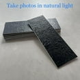 thumbnail image 3 of 40PCS Peel and Stick Backsplash, 3" x 9" SPC Subway Tiles, Upgraded Structured Soft Glossy Castle Black Slate with White Grout Backsplash Stick on Tile for Kitchen, Bathroom, Fireplace, RV, 3 of 7