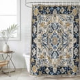 thumbnail image 6 of Boho Navy Blue Shower Curtain Set - 72" x 78" Washable Bathtub Curtain with 12 Hooks, Vintage Southwestern Geometric Ethnic Waterproof Fabric Stall Shower Curtains for Bathroom/Bathtub Décor, 6 of 6
