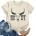 thumbnail image 2 of Women Vintage Cowgirl Graphic T Shirts Retro Steer Skull Western Short Sleeve Tees Crew Neck Loose Tops, 2 of 3