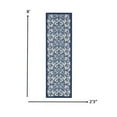 thumbnail image 2 of 2â€™ x 8â€™ Gray and Blue Indoor Outdoor Runner Rug, 2 of 6