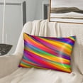 thumbnail image 3 of Disketp Lines Multicolored Rainbow Satin Pillowcase For Hair And Skin - Satin Pillow Cases Standard Size 20x30 Inches With Zipper,Gifts For Women Men, 3 of 8