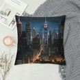 thumbnail image 2 of COMIO  New York City Night Printed Pillow Cover Decorative Throw Pillow Cover Square Cushion Cover, 2 of 5