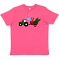 thumbnail image 3 of Inktastic Plaid Christmas Tractor With Cute Reindeer Youth T-Shirt, 3 of 5