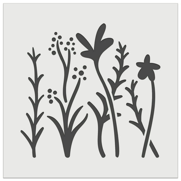 Adorable Summer Wildflowers for Repeating Pattern DIY Cookie Wall Craft Stencil - 5.5 Inch