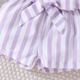 thumbnail image 3 of Little Girls Shorts Set Size 5/6 Tie Knot Tank Tops Striped Shorts Sleeveless Kids 2 Piece Set Summer Outfits Purple, 7 Y, 3 of 6