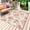 Beige, variant on Peach Outdoor Rug for Patio/Deck/Porch, Non-Slip Large Area Rug 4 x 6 Ft, Spring Floral Green Leaf Botanical Pink Fruit Rustic Indoor Outdoor Rugs Washable Area Rugs, Camping Rug Carpet Runner