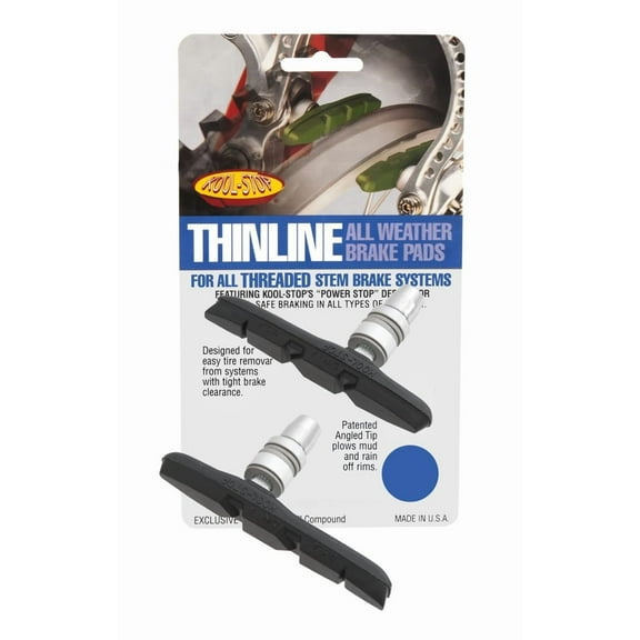 Kool-Stop Thinline Brake Shoe Threaded Post for Linear Pull Black