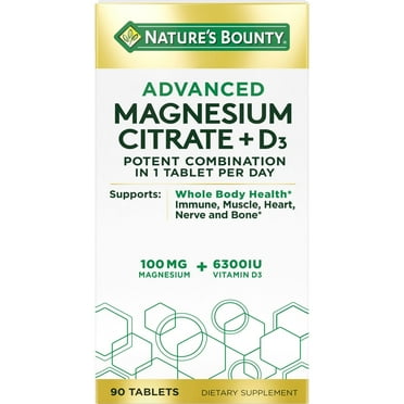 Nature’s Bounty® Advanced Vitamin D3 with Magnesium, Immune and Bone Supplement, 90 Tablets