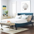 thumbnail image 2 of Sandy Wilson Home Aspen Tufted Headboard Platform Bed Queen Satin Teal Velvet, 2 of 11