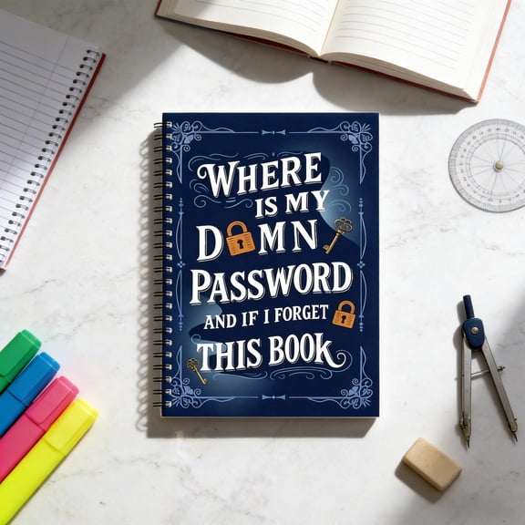 Where is My Password? Creative Spiral Notebook - Password Lock Journal, Multi-Functional Diary With Secure Cover, Portable Notepad With Lined Pages, School Supplies Personal Writing