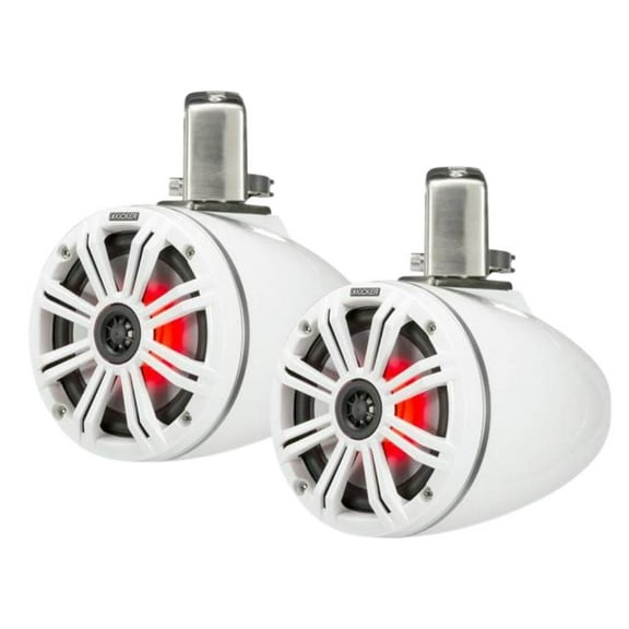 New Kicker Pack of 2 45KMTC65W 6.5" Marine Wakeboard Tower Speaker System (White)