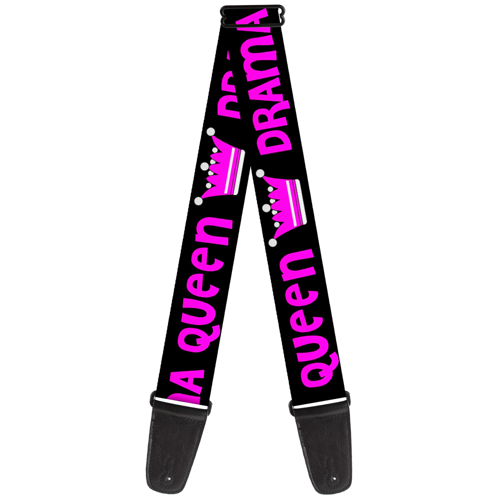 Buckle-Down Guitar Strap, Drama Queen Black Fuchsia, 2 Inches Wide