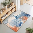 thumbnail image 2 of Entryway Rug 2'x3', Blue Ocean Octopus Kitchen Runner Rugs Non-Slip Carpet Mats, Coastal Nautical Coral Starfish Leaves Bedside Rugs Runners Washable Floor Carpet for Bathroom Laundry Room, 2 of 8