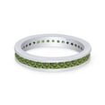 thumbnail image 3 of AFFY Round Shape Simulated Peridot Full Eternity Band Ring In 14K White Gold Over Sterling Silver, Ring Size-13.5, 3 of 6