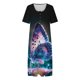 thumbnail image 3 of Gibobby Vestido de gasa de verano para mujer Vestido holgado de cuello redondo con estampado floral de manga corta informal de verano para mujer Mini vestidos d(Verde,M), 3 of 5