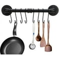 thumbnail image 1 of 40CM Industrial Pipe Pan Pot Rack with 8-Hooks - Wall Mounted Kitchen Utensils Cookware Hanger Organize, 1 of 5