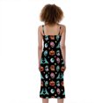 thumbnail image 2 of Halloween Zombie Pattern Print Slim Fit Midi Cami Dress, Halloween Decorative Fashion Summer Maxi Sexy Casual Dress For Women, 2 of 4