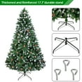 thumbnail image 3 of 6FT Flock Christmas Tree, SEGMART 6FT Artificial Snow Christmas Tree w/920 Tips, Pine Cones, Upgraded Indoor/Outdoor Christmas Decorations with Metal Stand for Home, Festival, Party, LL340, 3 of 10