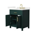 thumbnail image 2 of Beckett 30" Green Single Vanity & Giotto Quartz Top (3-Hole) & Gold Trim, 2 of 5