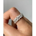 thumbnail image 5 of 2.03 CTW Marquise Cut Colorless Moissanite Double Row Half Eternity Wedding Band, Designer Stackable Bridal Band, Anniversary Gold Gift Ring, 5 of 5