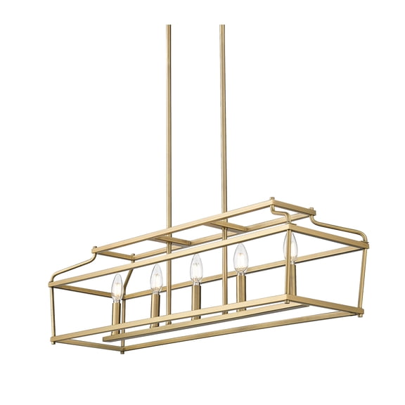 Millennium Lighting 19105 Nellita 5 Light 34" Wide Linear Chandelier - Brass