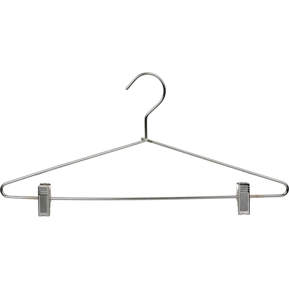 International Hanger Metal Combo Hanger, Chrome Finish, Box of 25