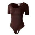 thumbnail image 2 of Viluyesy Shapewear for Womens, Tummy Control Short Sleeve Seamless Slim Fit Yogo Trainer Thong Bodysuit Coffee 3XL, 2 of 7
