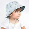 thumbnail image 2 of Baby Sun Hat Summer UPF 50+ UV Sun Protective Cute Wide Brim Hats for Toddler Boys and Girls Blue Fish 2-4 T, 2 of 8