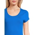 thumbnail image 4 of No Boundaries Scoop Neck Tee with Short Sleeves, 1 or 3-Pack, Women’s, 4 of 5