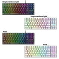 thumbnail image 4 of Thinsony Wired LED Backlit Keyboard Gamer 87-Key Mechanical Keyboards Black Ergonomic Spill Resistance Computer Birthday Gifts White, 4 of 6