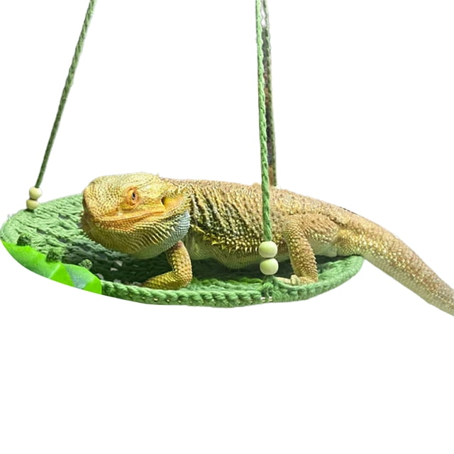 Reptile Hammock Reptile Swing Reptile Hammock Hand Woven Strong Load Bearing Gecko Lizard Swing Toy Round Bearded Swing Hanging Bed Lizard Hanging Bed