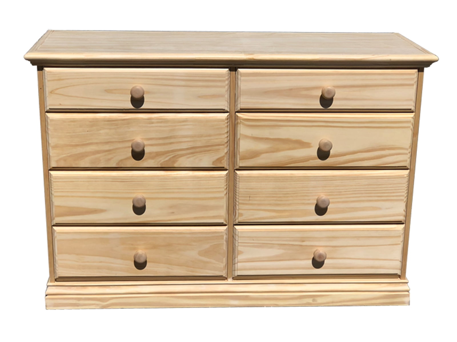 Wide Wooden Drawer Dresser Solid Pine, Wolf Furniture Dressers