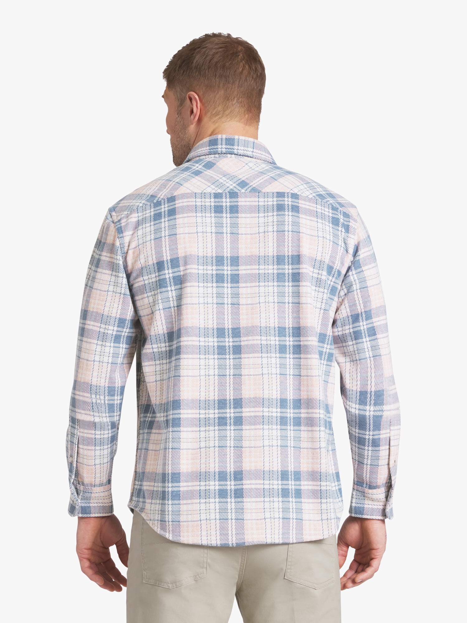 Chaps Men's & Big Men's Long Sleeve Knit Flannel Shirt, Sizes S-3XL