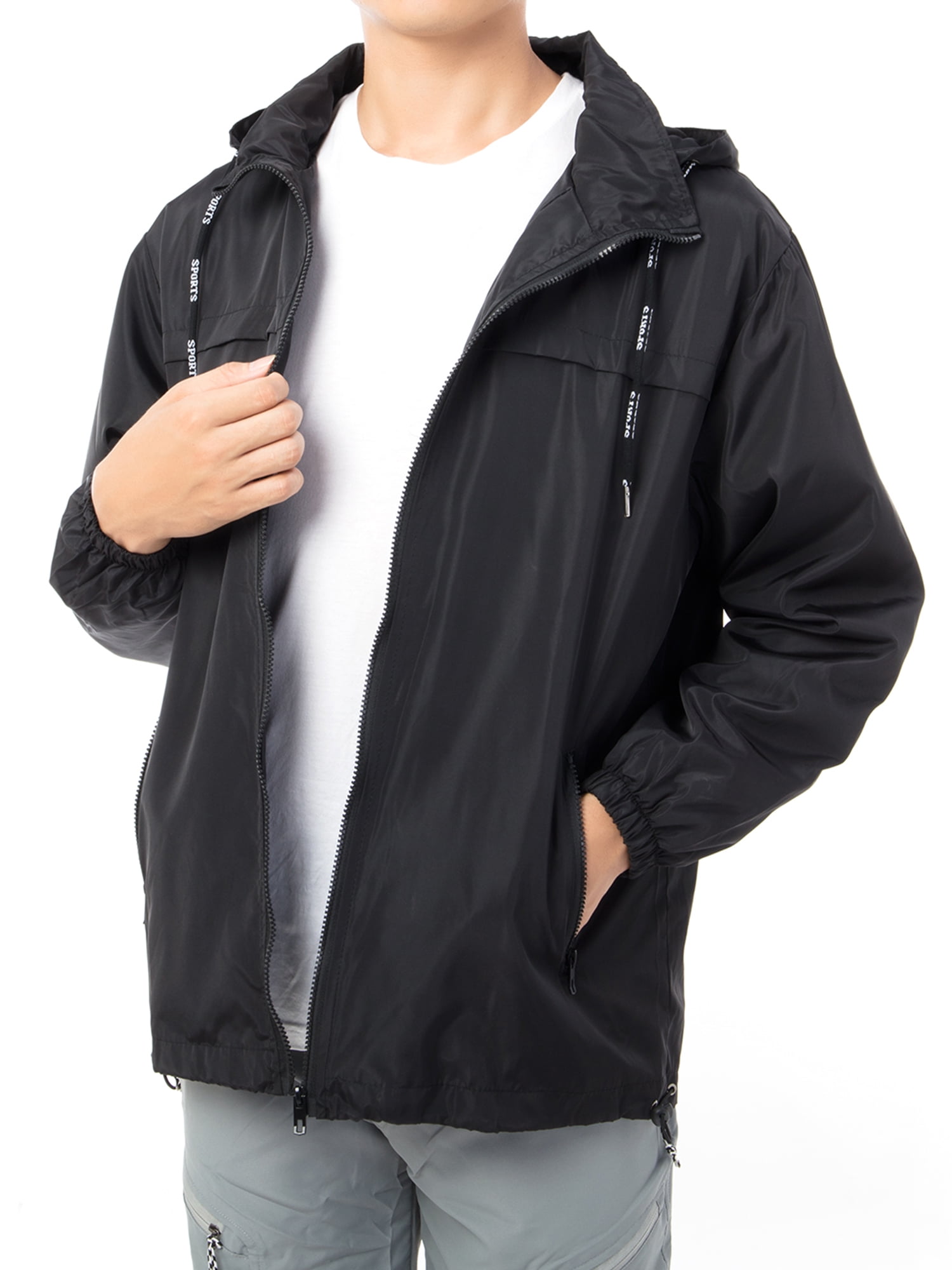 Mens Rain Jacket Coats with Hood Lightweight Waterproof Windbreaker