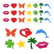 315 Pieces 7 Designs Tanning Sunbathing Stickers Perforated Body Stickers for Tanning Self Adhesive Tanning Bed Sticker Tanning Heart Lips Stickers Tanning Butterfly Dolphin Stickers