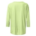 thumbnail image 4 of RYDCOT Tshirts Shirts for Women Cotton Solid Color Shirts for Women 3/4 Sleeves Blouse Round Neck Casual Basic Tee Tops Spring Fall Clothes Sale, 4 of 5