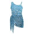 thumbnail image 6 of Whosucclay Blue Leopard Print Girls Swimsuit for Swimming Swimwear, Tummy Control Removable Bra One Piece Bathing Suit with Cover Up, 17-18 Years Old, 6 of 12