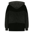thumbnail image 3 of Lovskoo Women's Full Zip Sweatshirt Fleece Jacket Patchwork Hoodies Casual Long Sleeve Coat Black, 3 of 5