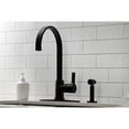 thumbnail image 4 of Kingston Brass LS8710CTLBS Continental Single-Handle Kitchen Faucet with Brass Side Sprayer, Matte Black, 4 of 7